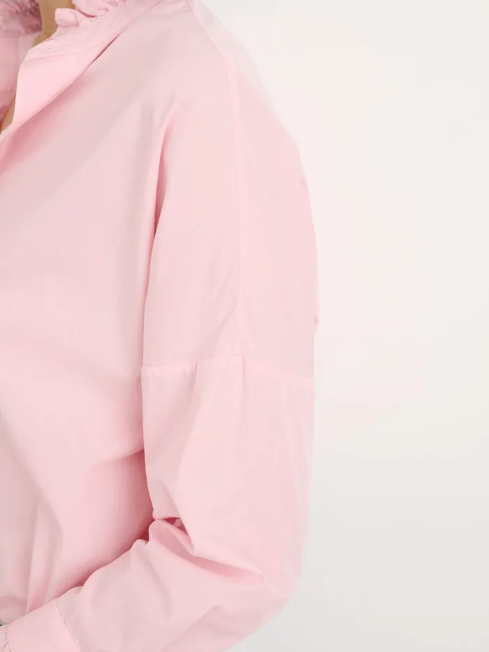 Women Alex Mill Shirts Tops Easy Ruffle Shirt In Cotton