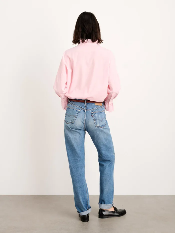 Women Alex Mill Shirts Tops Easy Ruffle Shirt In Cotton