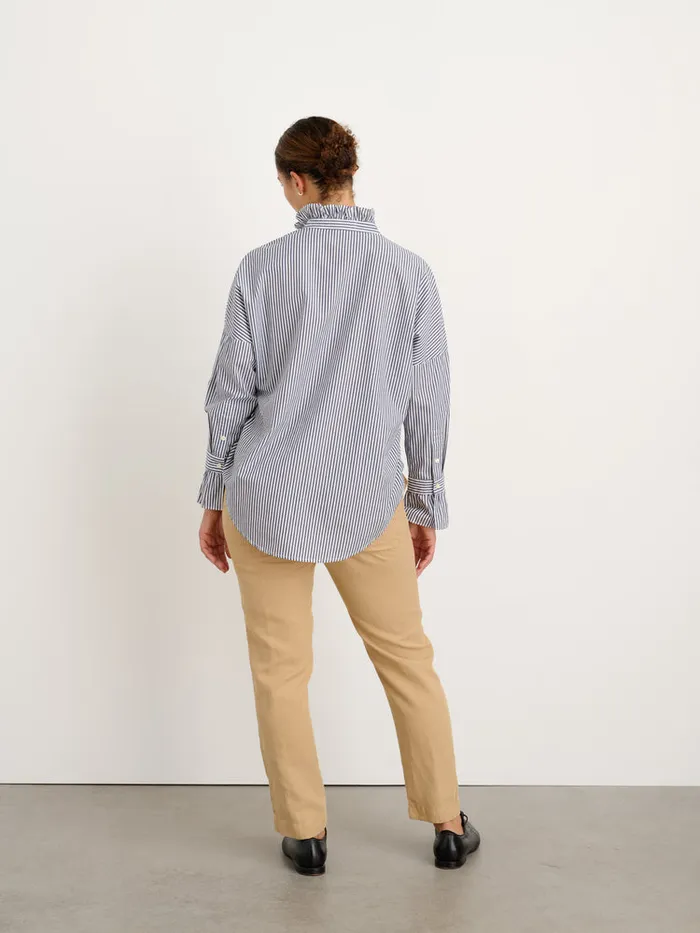 Women Alex Mill Shirts Tops Easy Ruffle Shirt In Skinny Stripe Women Alex Mill Shirts Tops Easy Ruffle Shirt In Skinny Stripe