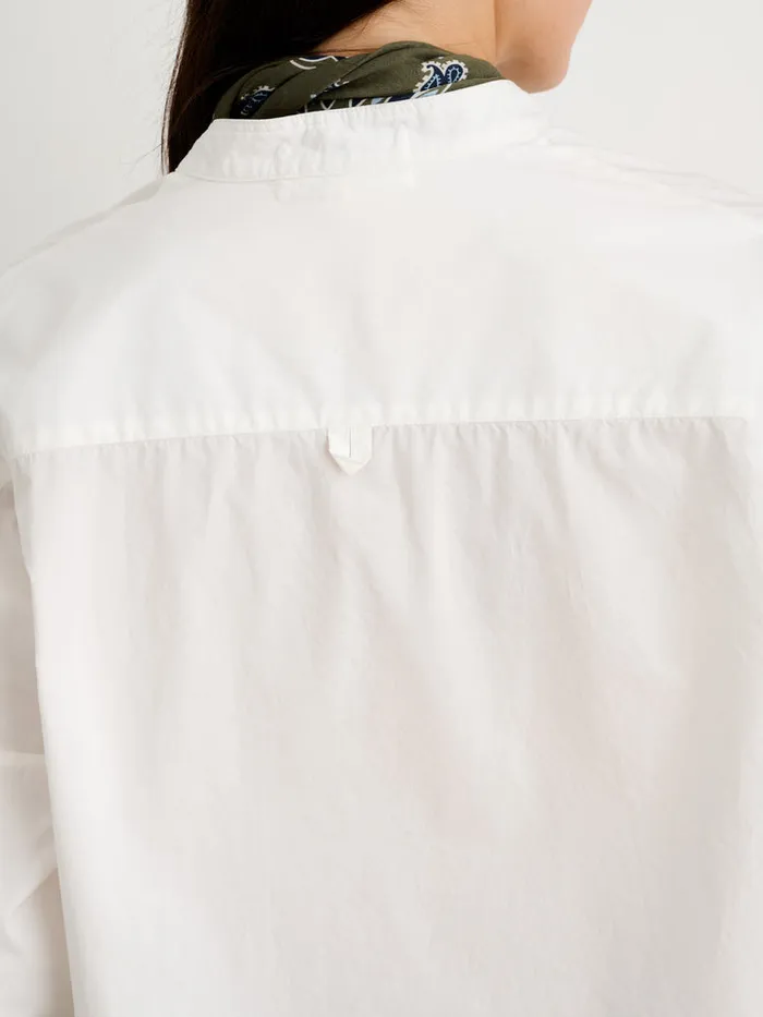 Women Alex Mill Shirts Tops Jo Collarless Shirt In Paper Poplin