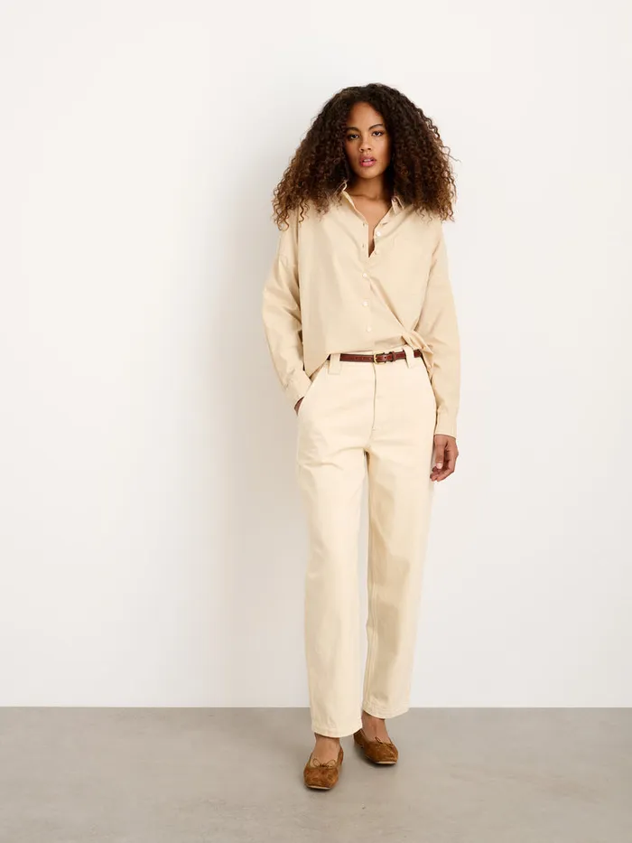 Women Alex Mill Shirts Tops Jo Shirt In Paper Poplin Almond Milk