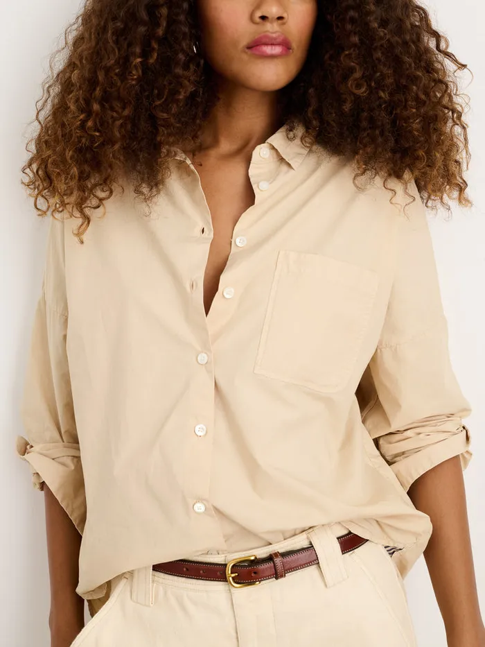 Women Alex Mill Shirts Tops Jo Shirt In Paper Poplin Almond Milk