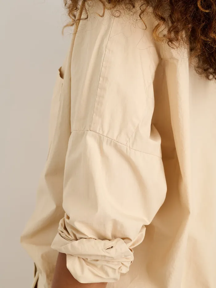 Women Alex Mill Shirts Tops Jo Shirt In Paper Poplin Almond Milk