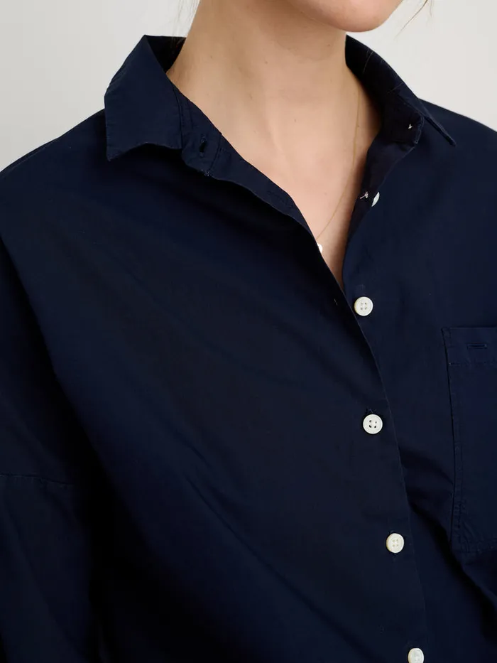 Women Alex Mill Shirts Tops Jo Shirt In Paper Poplin Dark Navy