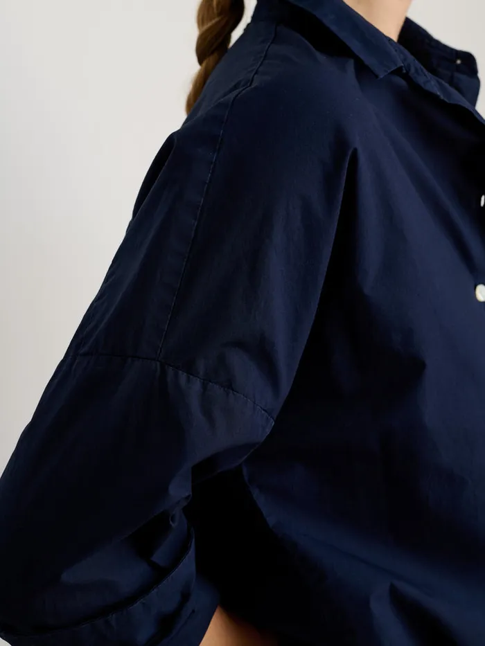 Women Alex Mill Shirts Tops Jo Shirt In Paper Poplin Dark Navy