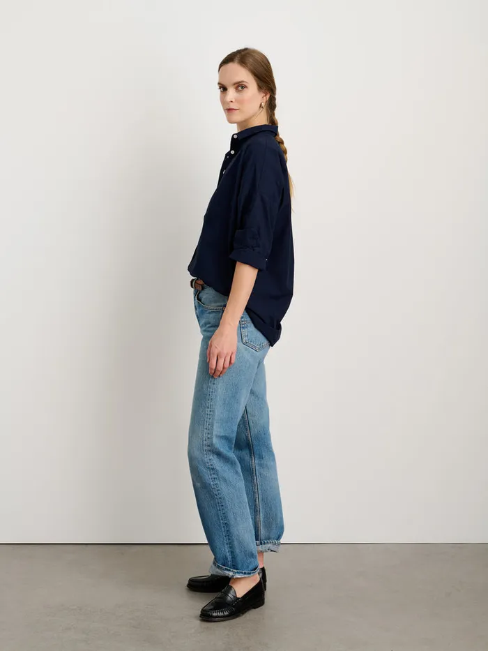 Women Alex Mill Shirts Tops Jo Shirt In Paper Poplin Dark Navy