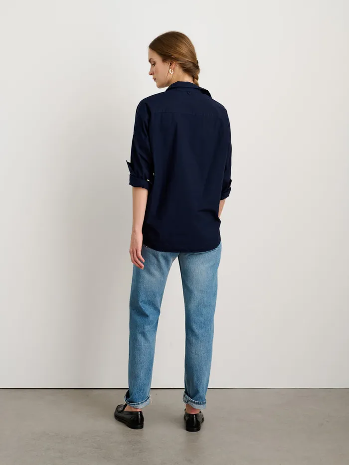 Women Alex Mill Shirts Tops Jo Shirt In Paper Poplin Dark Navy