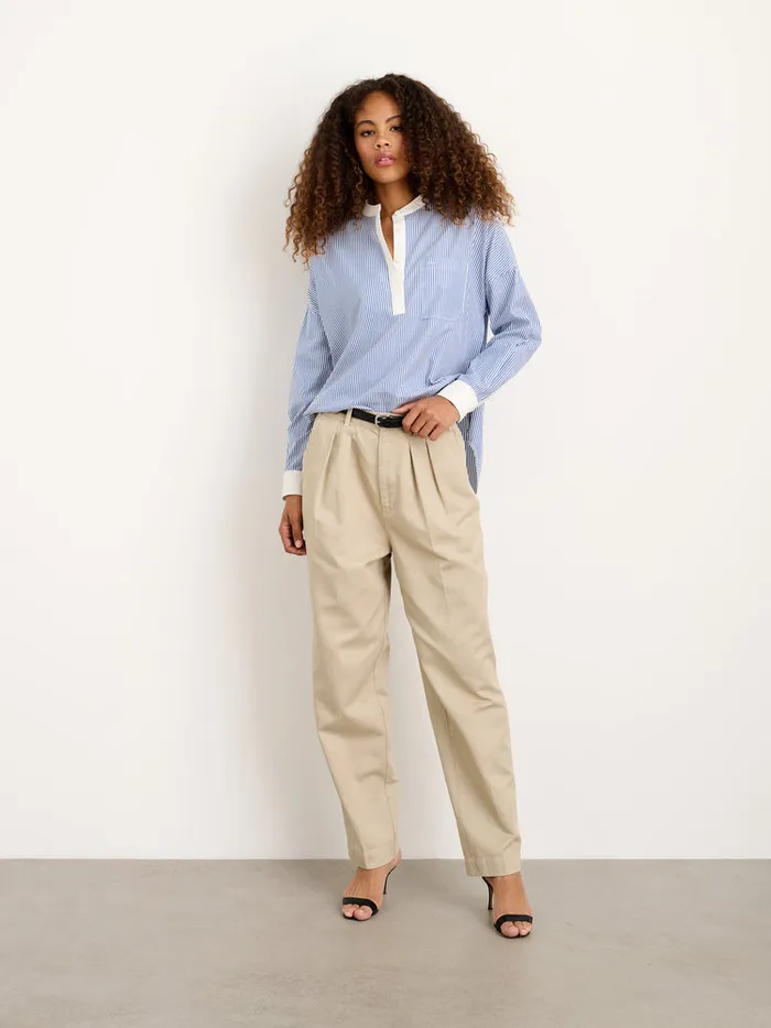 Women Alex Mill Shirts Tops Jo Striped Popover Shirt In Cotton Navy