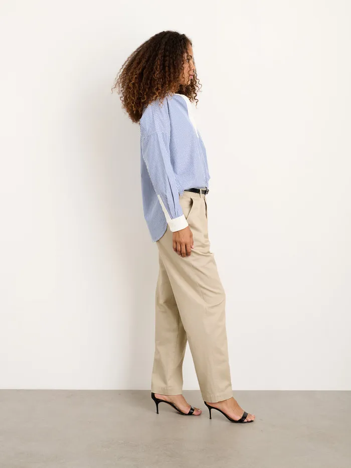 Women Alex Mill Shirts Tops Jo Striped Popover Shirt In Cotton Navy