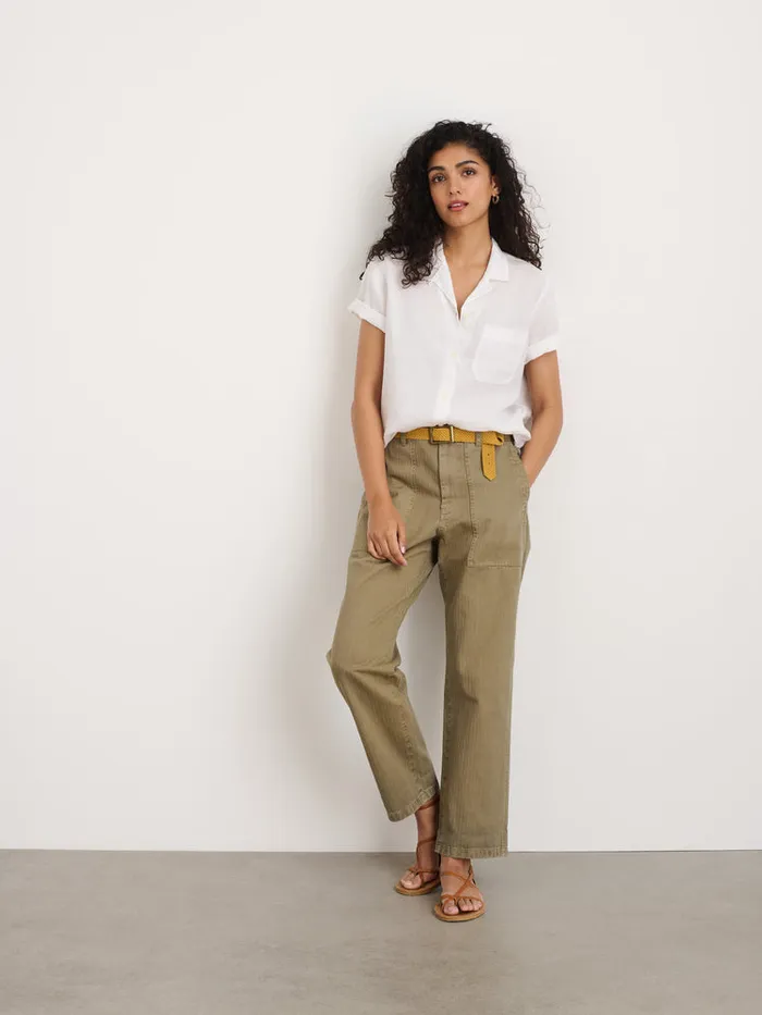 Women Alex Mill Shirts Tops Maddie Camp Shirt In Linen White