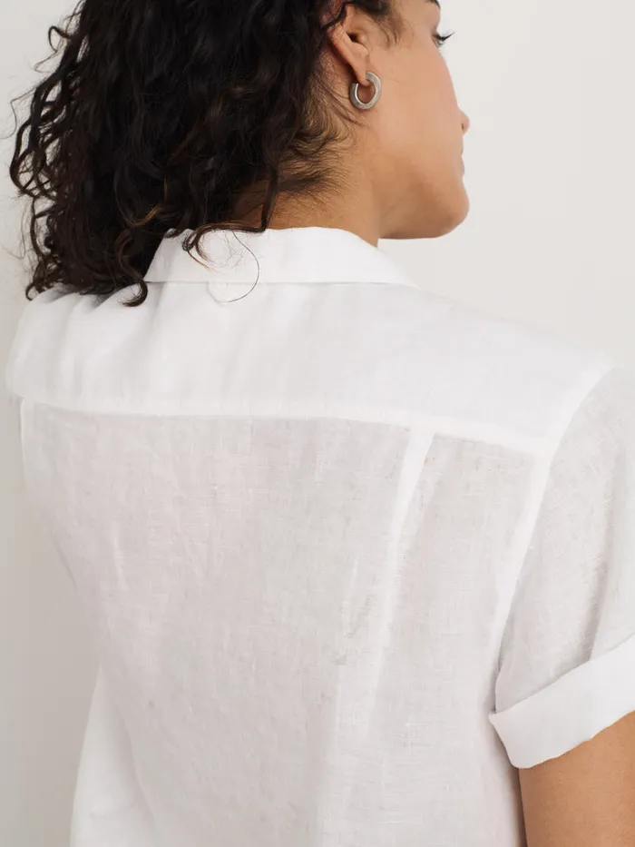 Women Alex Mill Shirts Tops Maddie Camp Shirt In Linen White
