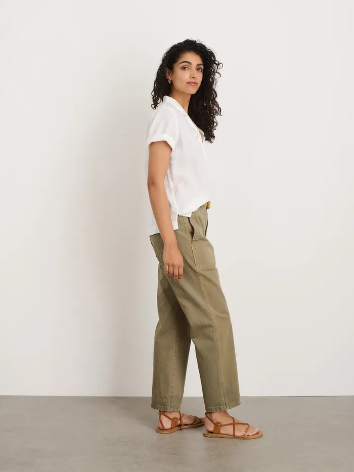 Women Alex Mill Shirts Tops Maddie Camp Shirt In Linen White