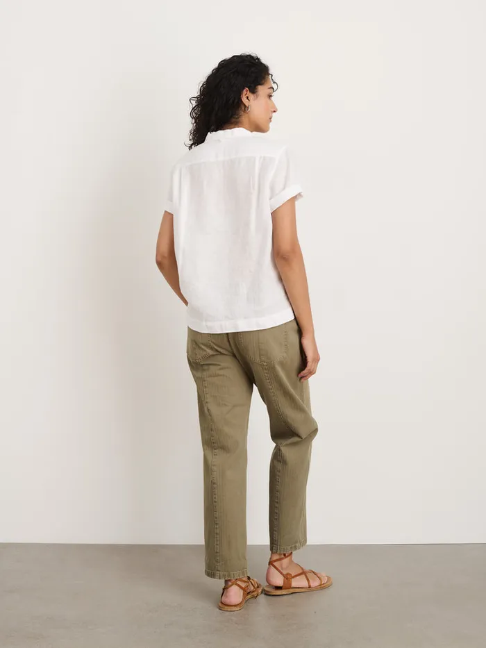 Women Alex Mill Shirts Tops Maddie Camp Shirt In Linen White