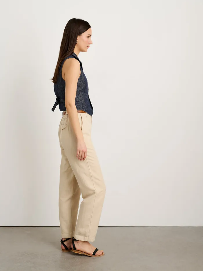 Women Alex Mill Shirts Tops Suitish Vest In Linen Herringbone