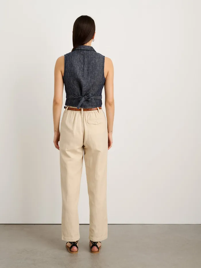 Women Alex Mill Shirts Tops Suitish Vest In Linen Herringbone
