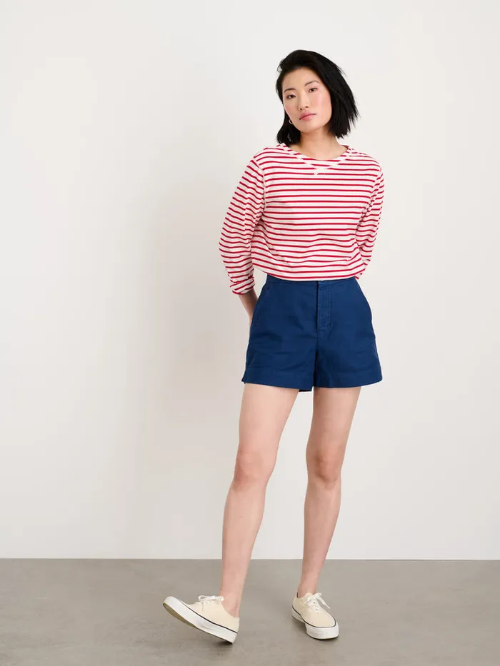 Women Alex Mill Shorts Alessandra Shorts In Washed Twill French Navy