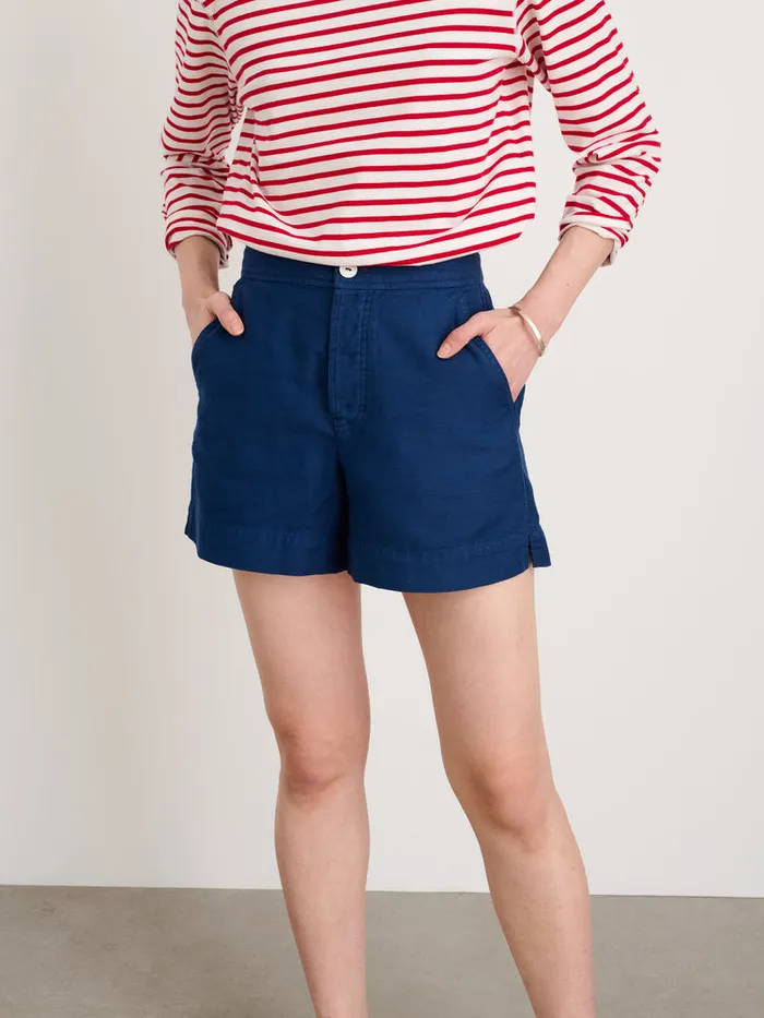 Women Alex Mill Shorts Alessandra Shorts In Washed Twill French Navy