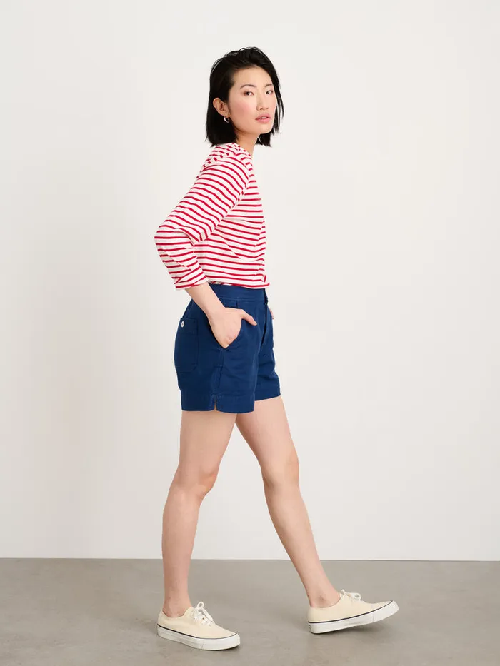 Women Alex Mill Shorts Alessandra Shorts In Washed Twill French Navy