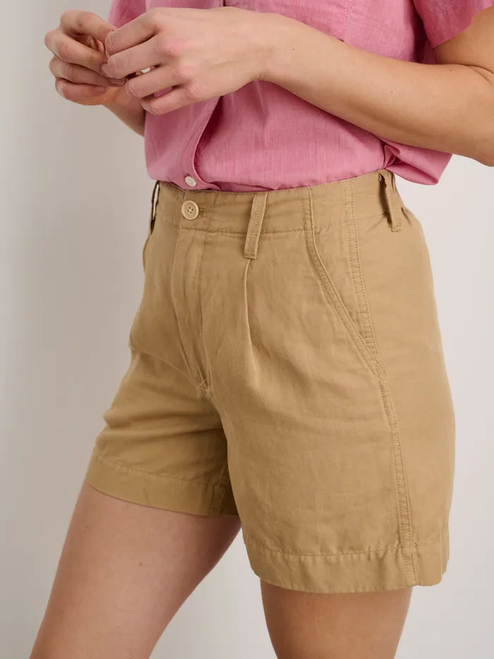 Women Alex Mill Shorts Pleated Shorts In Twill Vintage Khaki