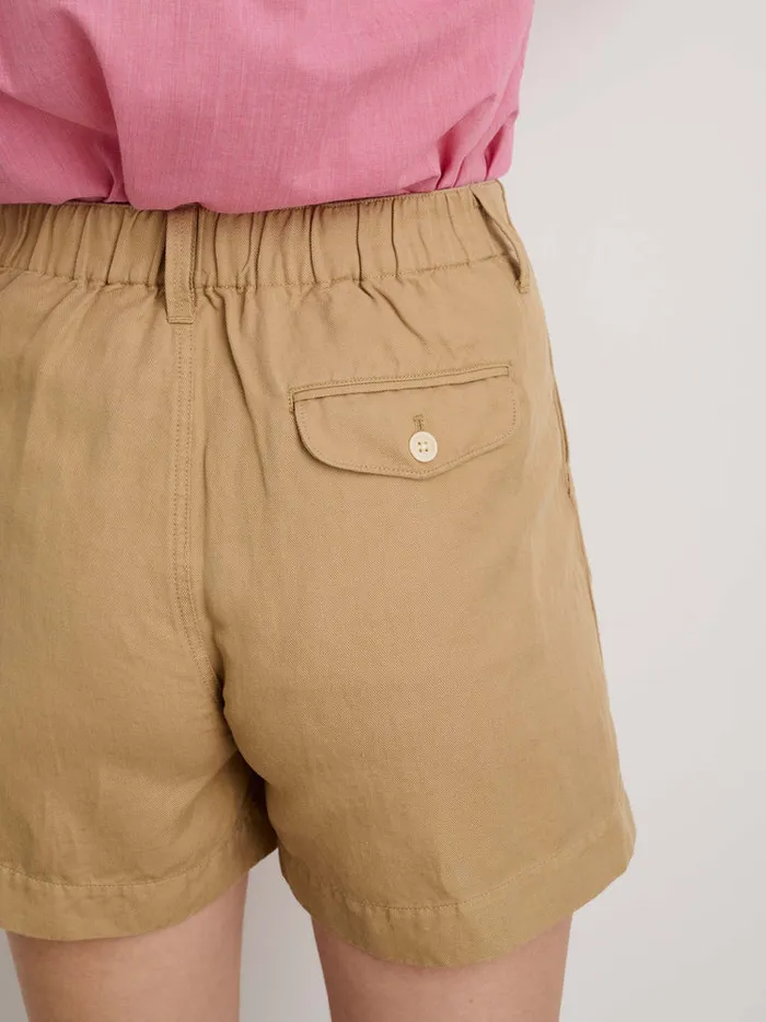 Women Alex Mill Shorts Pleated Shorts In Twill Vintage Khaki
