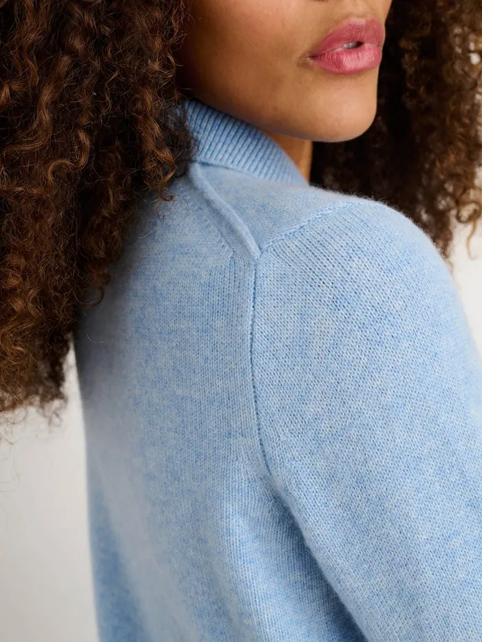 Women Alex Mill Sweaters Alice Polo In Cashmere Frost Blue