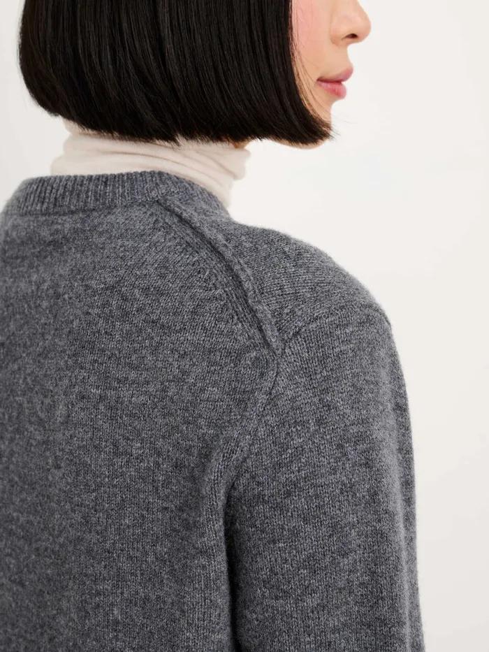 Women Alex Mill Sweaters Becca Embroidered Cardigan In Wool Grey Combo