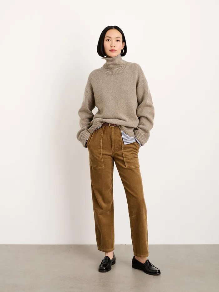 Women Alex Mill Sweaters Betty Turtleneck In Wool Walnut