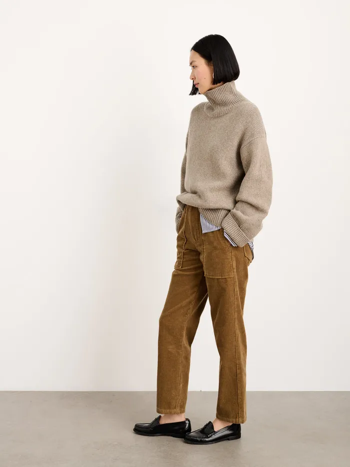 Women Alex Mill Sweaters Betty Turtleneck In Wool Walnut