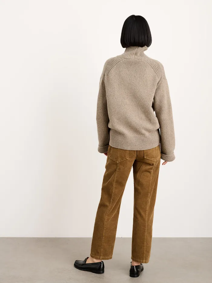 Women Alex Mill Sweaters Betty Turtleneck In Wool Walnut