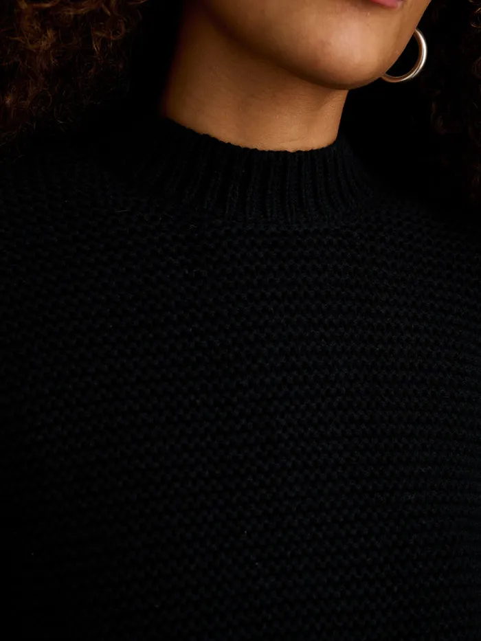 Women Alex Mill Sweaters ButtonBack Crewneck Sweater Black