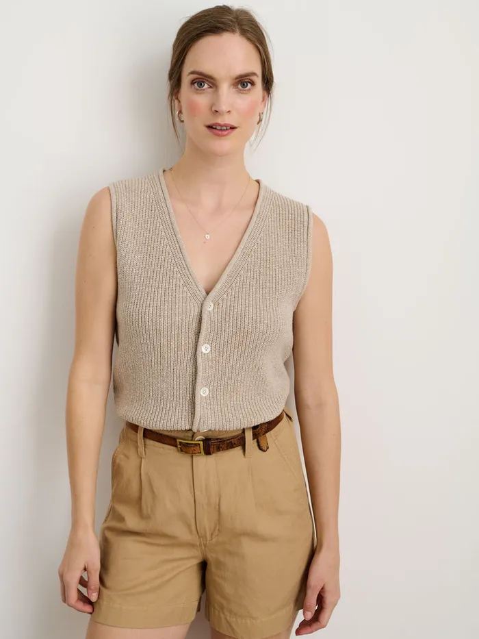 Women Alex Mill Sweaters Eldridge Sweater Vest Oatmeal