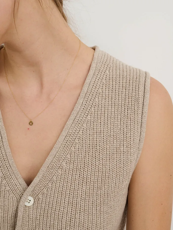 Women Alex Mill Sweaters Eldridge Sweater Vest Oatmeal