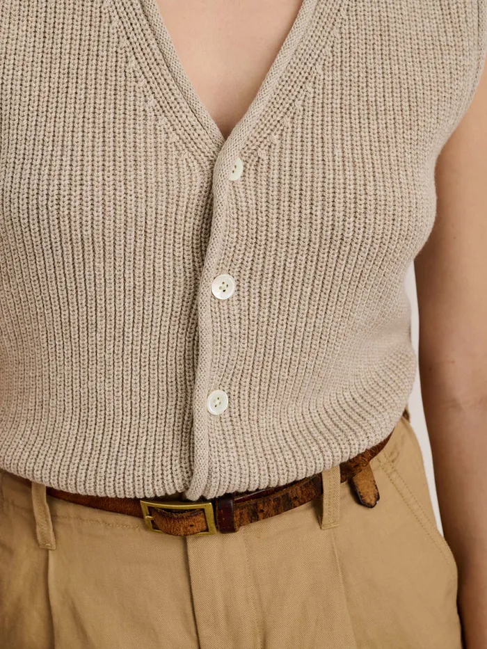 Women Alex Mill Sweaters Eldridge Sweater Vest Oatmeal