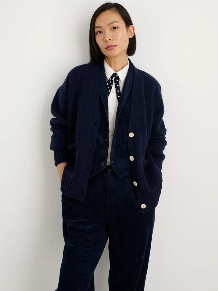 Women Alex Mill Sweaters Emma Cardigan In Lambswool Navy