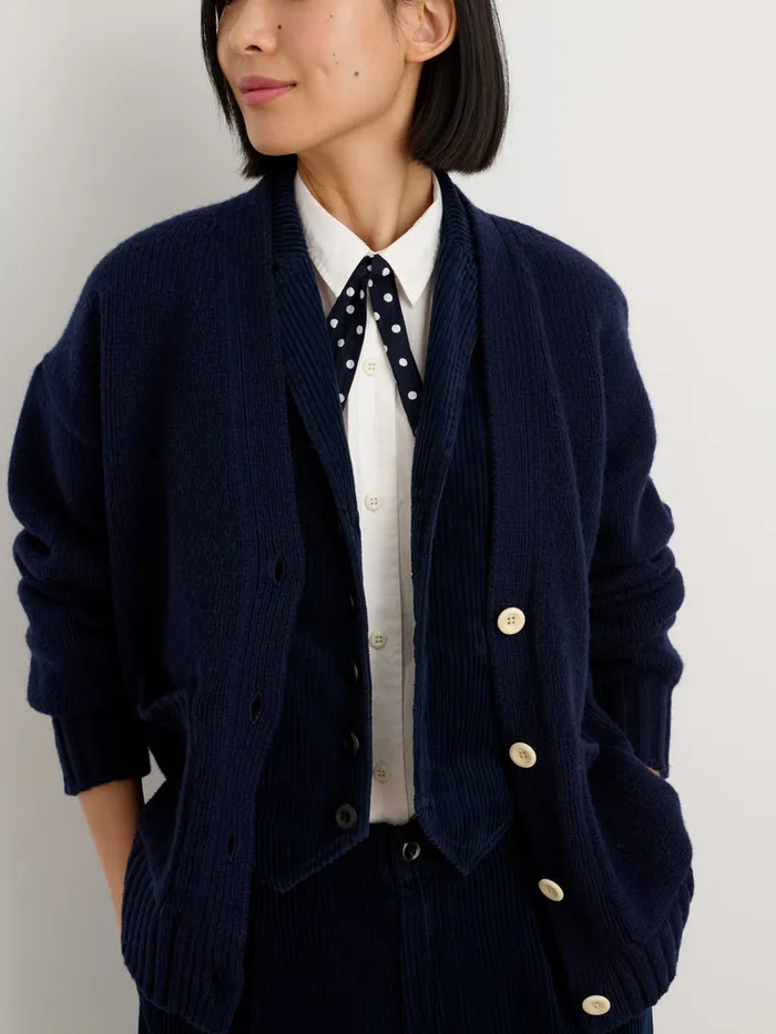 Women Alex Mill Sweaters Emma Cardigan In Lambswool Navy