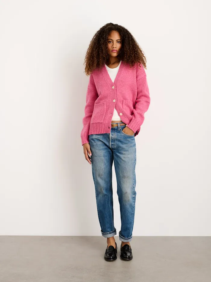 Women Alex Mill Sweaters Emma Cardigan In Lambswool Pink