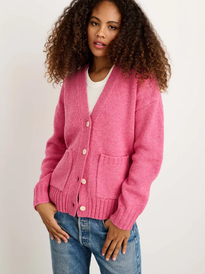Women Alex Mill Sweaters Emma Cardigan In Lambswool Pink