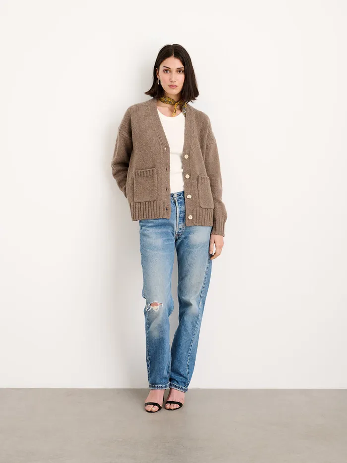 Women Alex Mill Sweaters Emma Cardigan In Lambswool Tiramisu