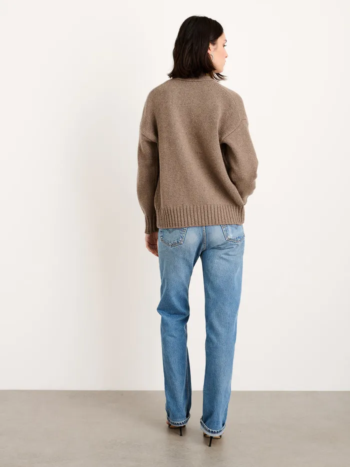 Women Alex Mill Sweaters Emma Cardigan In Lambswool Tiramisu