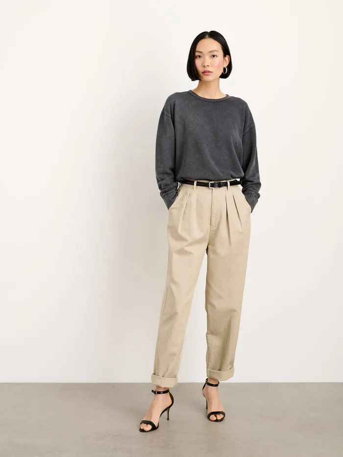 Women Alex Mill Sweaters Frankie Sweatshirt In Vintage Wash Washed Black Women Alex Mill Sweaters Frankie Sweatshirt In Vintage Wash Washed Black