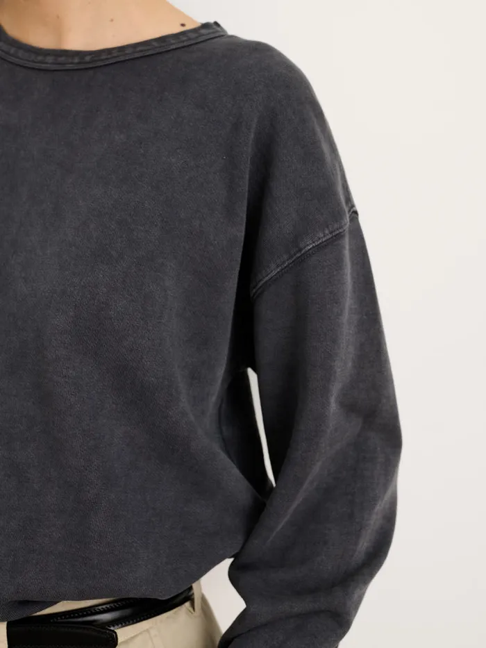 Women Alex Mill Sweaters Frankie Sweatshirt In Vintage Wash Washed Black Women Alex Mill Sweaters Frankie Sweatshirt In Vintage Wash Washed Black
