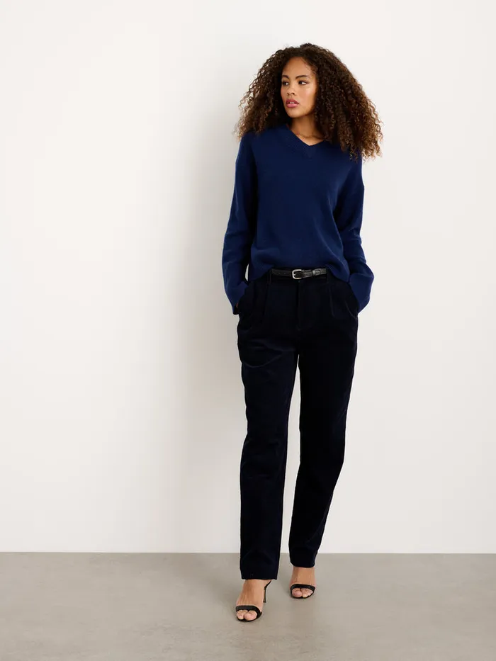 Women Alex Mill Sweaters Rowan VNeck In Cashmere Midnight Navy