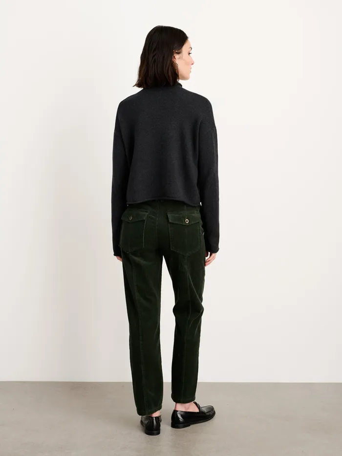 Women Alex Mill Sweaters Taylor Rollneck Cardigan In Cotton Cashmere Charcoal