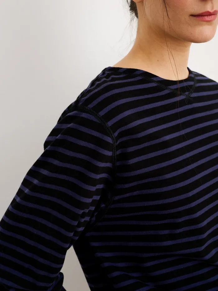 Women Alex Mill Tees Tanks Beachside Tee In Stripe Blackblue