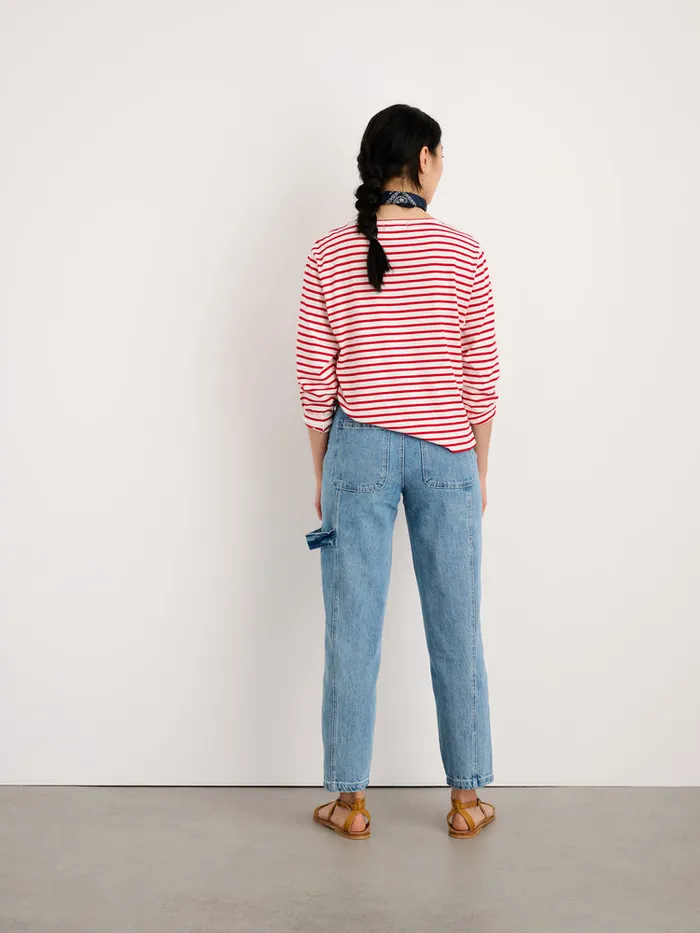 Women Alex Mill Tees Tanks Beachside Tee In Stripe Whitered