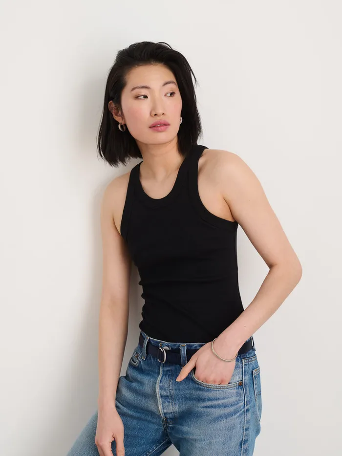 Women Alex Mill Tees Tanks Everyday Rib Tank Black