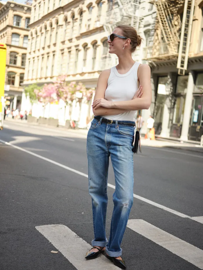Women Alex Mill Tees Tanks Everyday Rib Tank Sea Salt