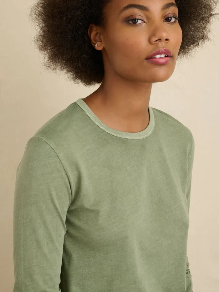 Women Alex Mill Tees Tanks Frank Long Sleeve Tee In 40039S Jersey Army Olive