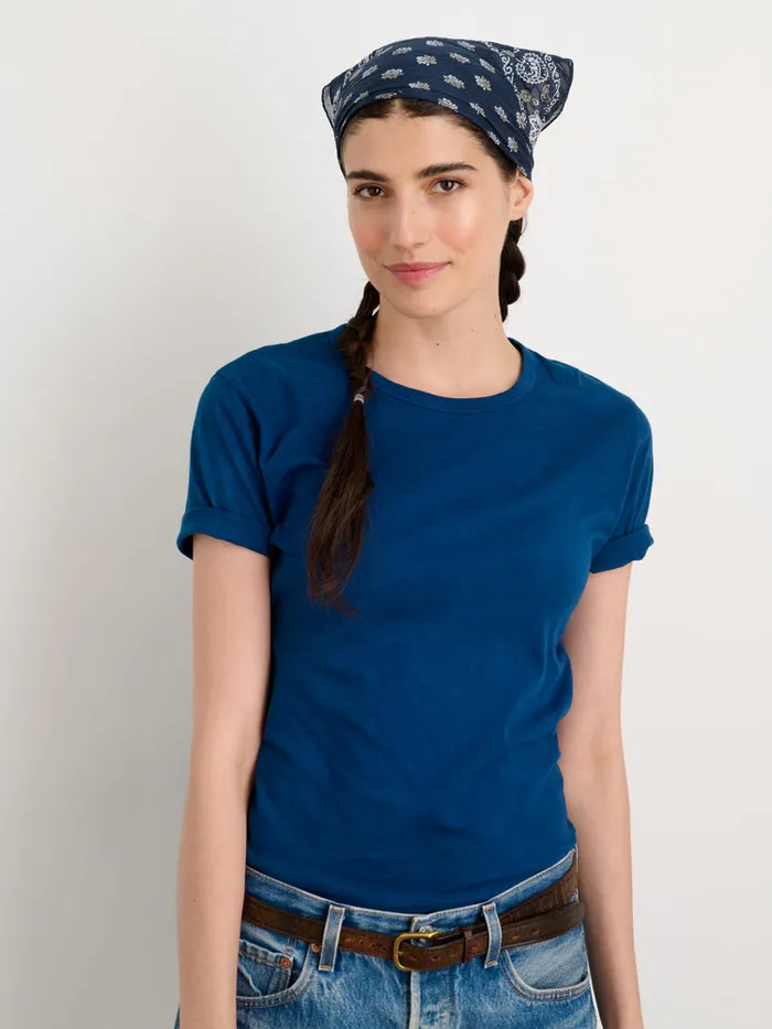 Women Alex Mill Tees Tanks Indigo Dyed Frank Tee In 40s Jersey