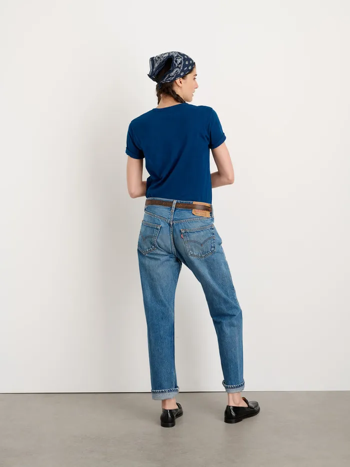 Women Alex Mill Tees Tanks Indigo Dyed Frank Tee In 40s Jersey